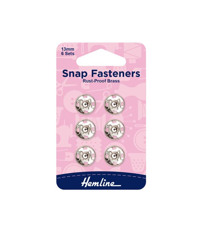 Snap Fasteners Rust Proof Brass Set of 6 -13mm