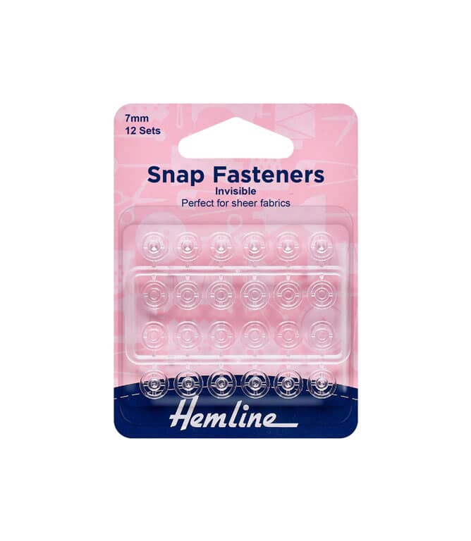 Invisible Snap Fasteners Set of 12 -7mm