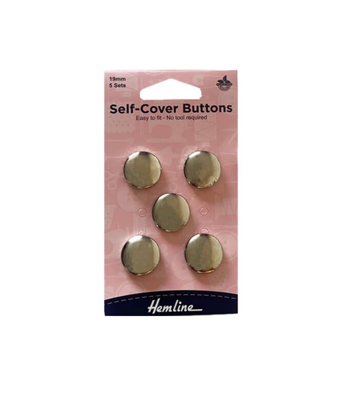 Self Cover Buttons 19mm, 5 Sets