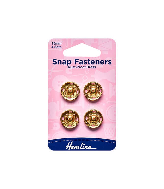 Snap Fasteners Rust Proof Gold Set of 4 - 15mm