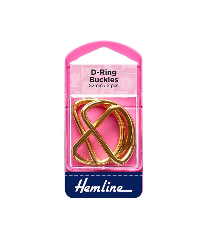 Metal D-Rings 32mm Gold