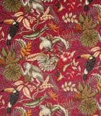 Rainforest Velvet Fabric / Cranberry
