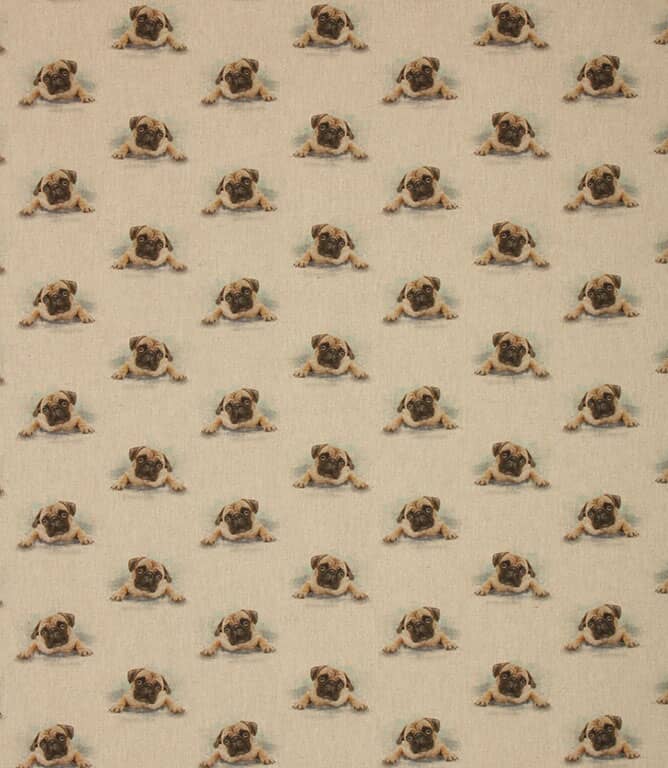Pug Love Fabric / Natural Pug Love Fabric / Natural