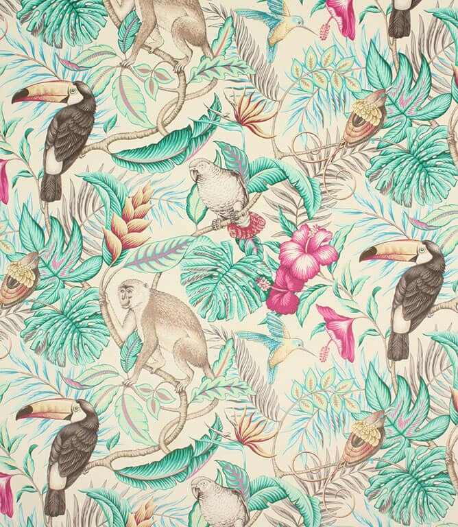 Rainforest Velvet Fabric / Aqua Rainforest Velvet Fabric / Aqua