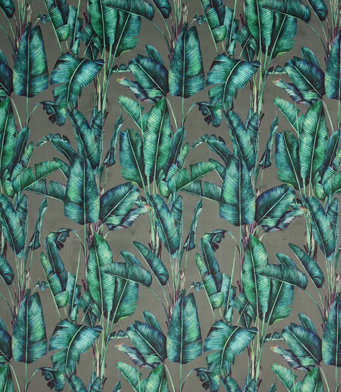 Palm Velvet Fabric / Grey Palm Velvet Fabric / Grey