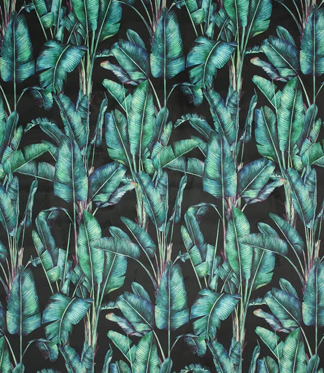 Palm Velvet Fabric / Black Palm Velvet Fabric / Black