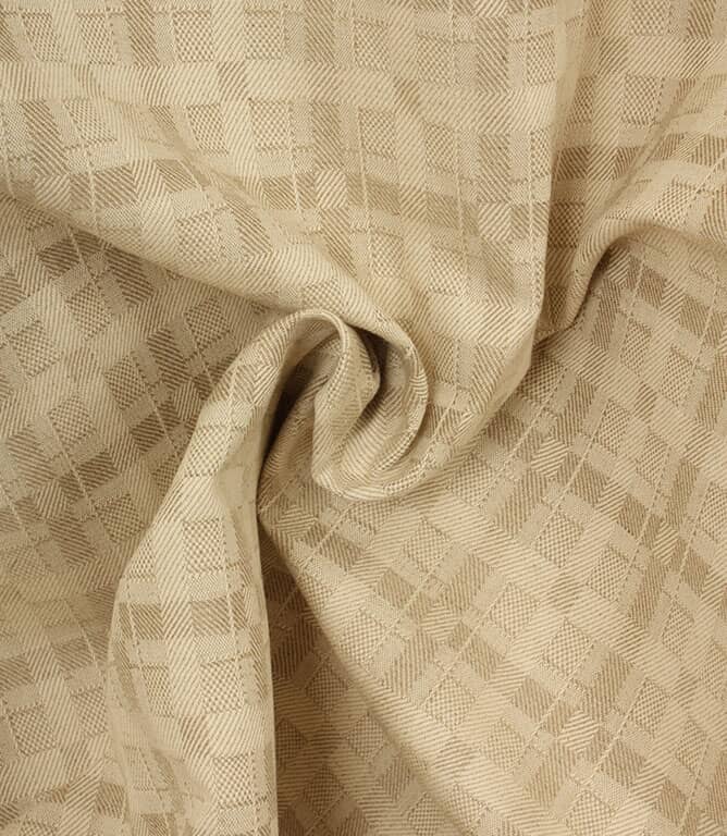 Linen Union Check Fabric / Natural