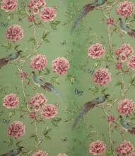 Vintage Chinoiserie Fabric / Jade