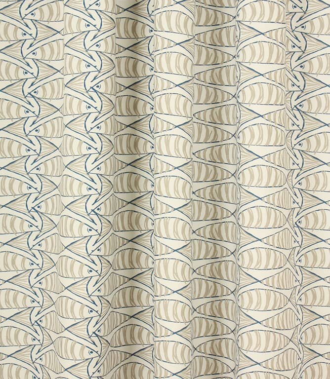 Cornish Sardines Fabric / Beige