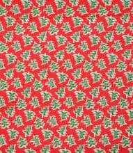 Dancing Trees Fabric / Red