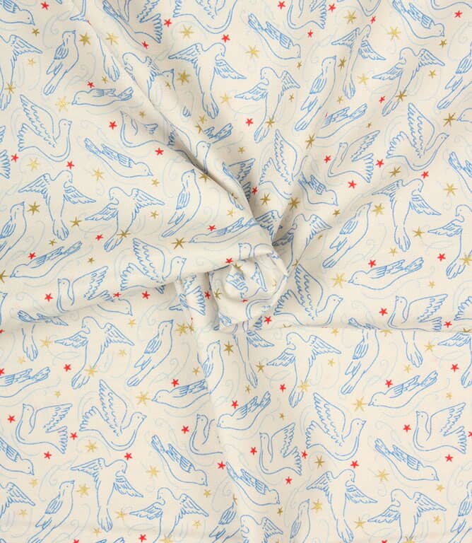 Liberty Dove Star Fabric / White