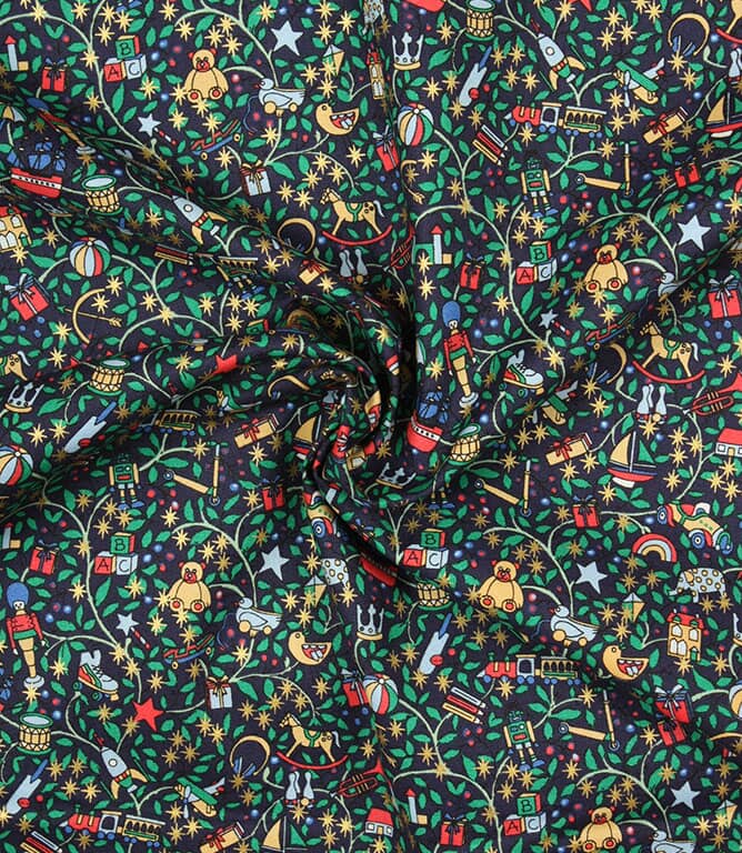Liberty Magical Forest Fabric / Navy