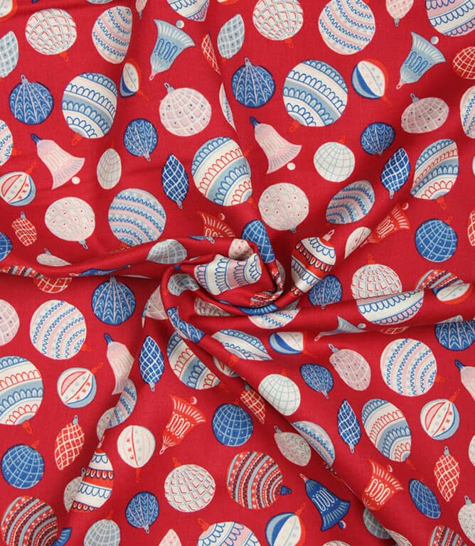 Liberty Bauble Bonanza Fabric / Red