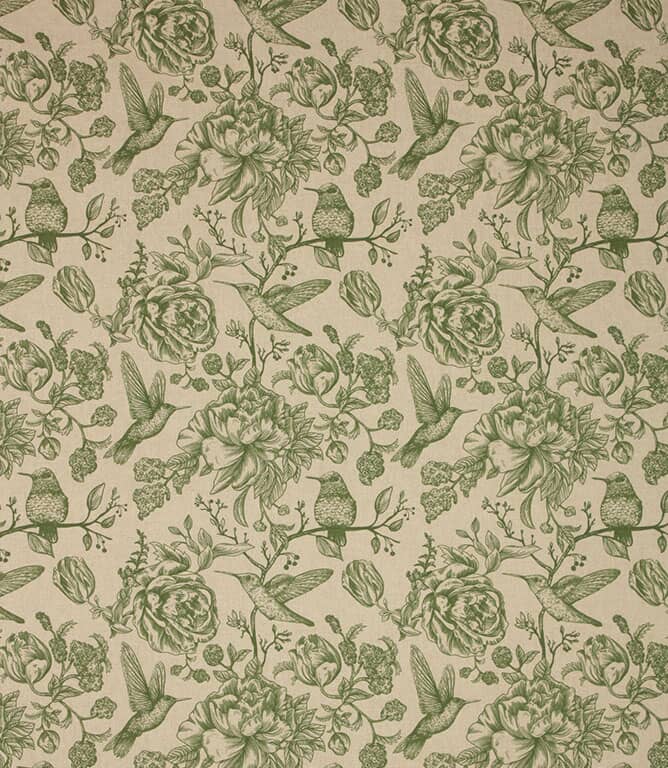 Wild Hummingbirds Fabric / Sap Green