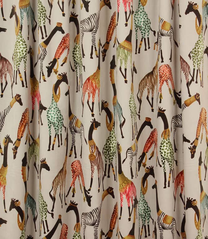 Cheeky Giraffe Velvet Fabric / Natural