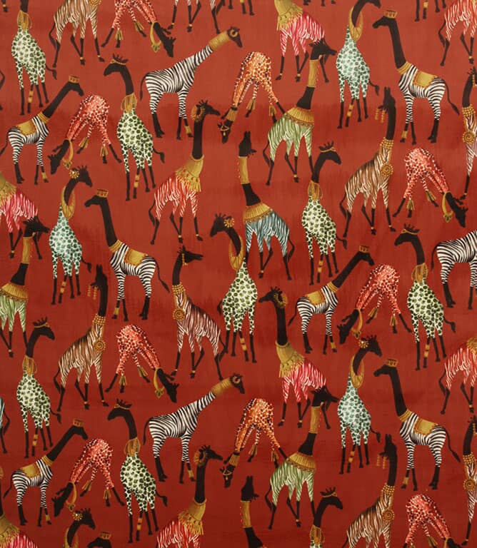 Cheeky Giraffe Velvet Fabric / Sienna Cheeky Giraffe Velvet Fabric / Sienna