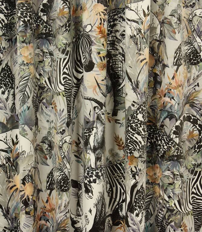 Safari Paradise Velvet Fabric / Stone