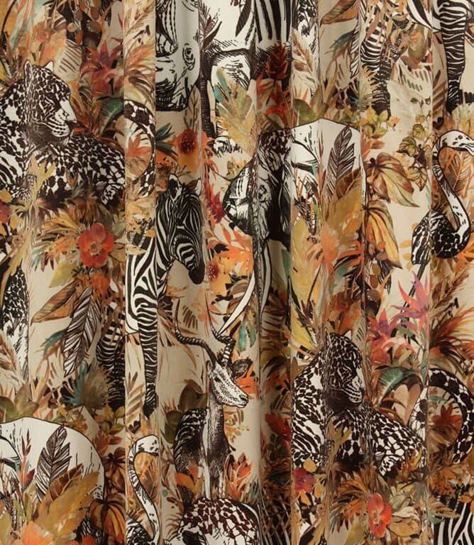 Safari Paradise Velvet Fabric / Sienna
