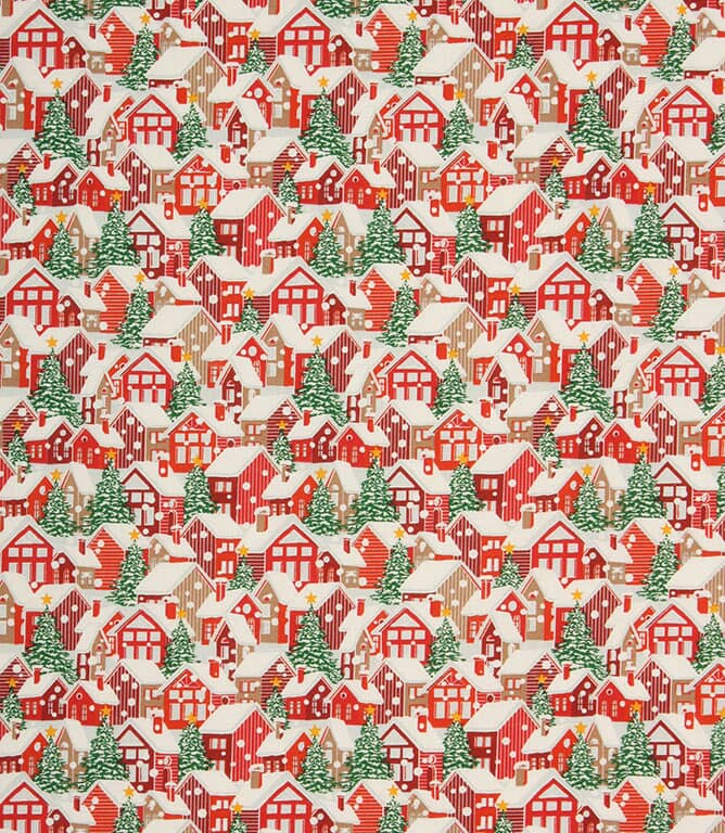Christmas Homes Fabric / Rouge