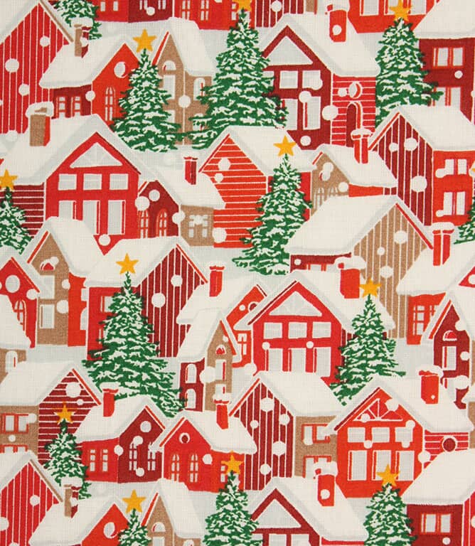 Christmas Homes Fabric / Rouge