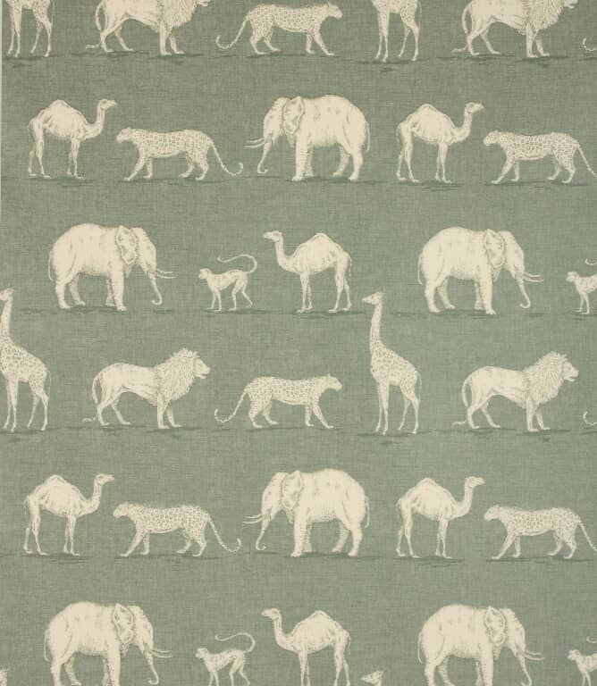 Prairie Animals Matt PVC Fabric / Seagrass
