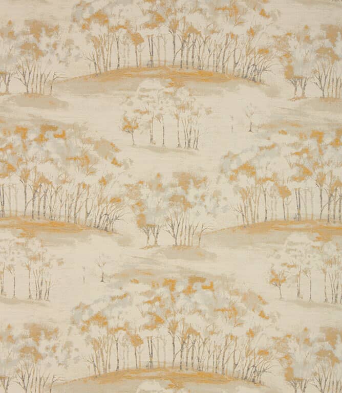 Woodland Scene Fabric / Ochre Woodland Scene Fabric / Ochre