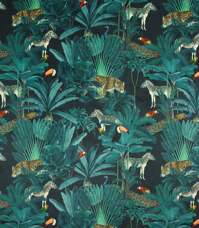Congo Velvet Fabric / Teal Congo Velvet Fabric / Teal