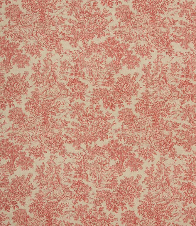 Zen Toile Linen Fabric / Red Zen Toile Linen Fabric / Red