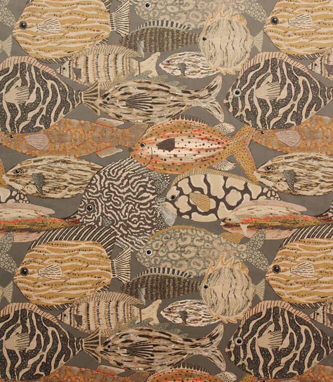 Exotic Fish Velvet Fabric / Smoke Exotic Fish Velvet Fabric / Smoke