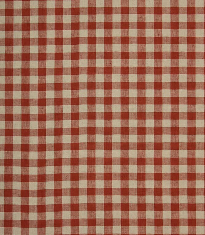Cotswold Linen Check Fabric / Terracotta Cotswold Linen Check Fabric / Terracotta