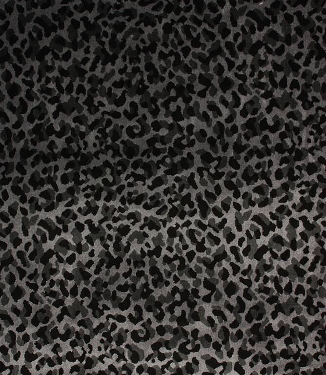 Leopard Velvet Fabric / Charcoal