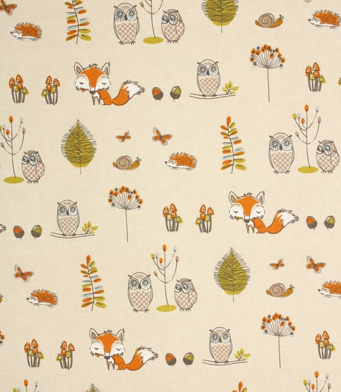 Woodland Fox Fabric / Terracotta Woodland Fox Fabric / Terracotta