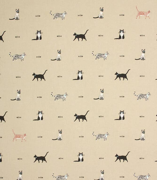Sophie Allport Purrfect Fabric / Beige Just Fabrics