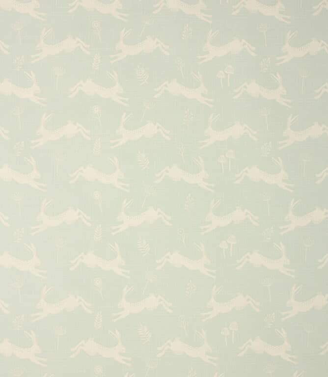 Hopping Hares Fabric / Duck Egg Hopping Hares Fabric / Duck Egg