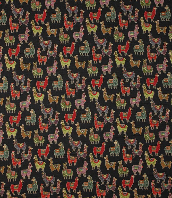 Alpaca Mini Tapestry Fabric / Black Alpaca Mini Tapestry Fabric / Black