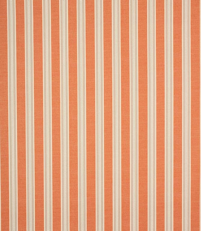 Daisy Stripe Fabric / Tangerine