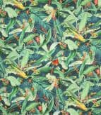 Tropical Parrots  Fabric / Navy