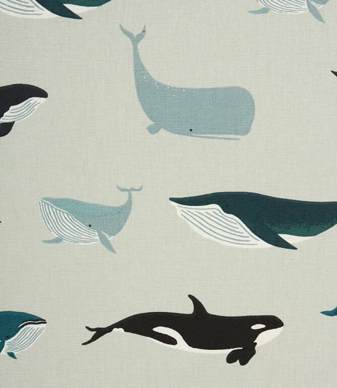 Sophie Allport Whales  Fabric / Grey