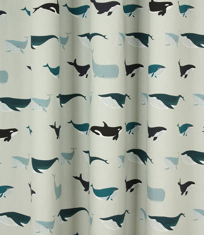 Sophie Allport Whales  Fabric / Grey