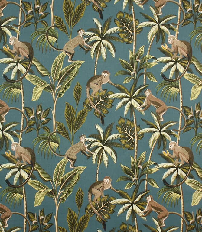 Mr Monkey Fabric / Teal Mr Monkey Fabric / Teal