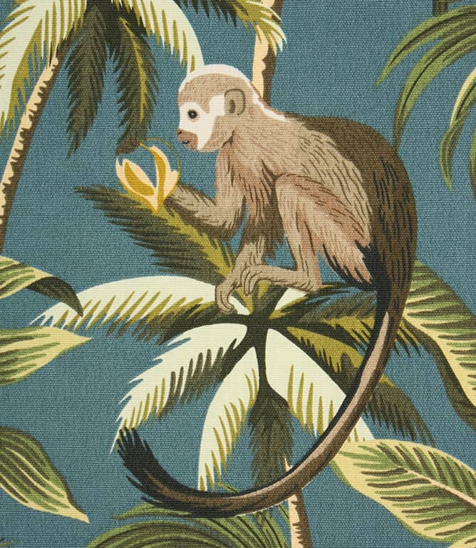 Mr Monkey Fabric / Teal