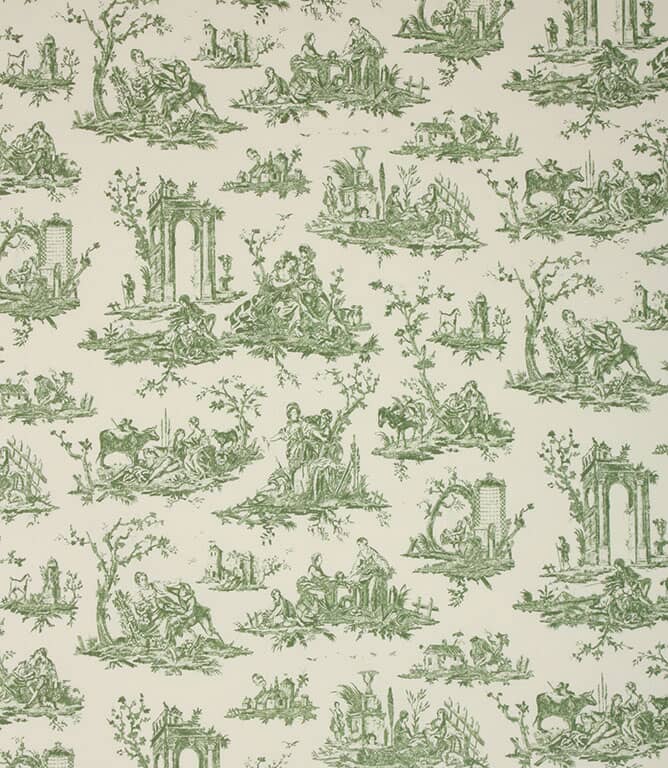 French Toile Fabric / Sap Green French Toile Fabric / Sap Green