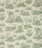 French Toile Fabric / Sap Green