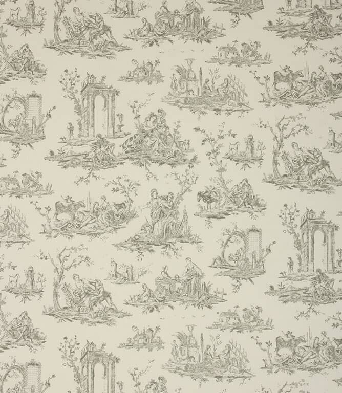 French Toile Fabric / Grey