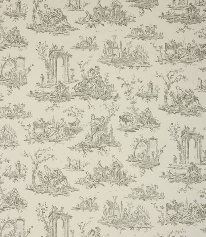 French Toile Fabric / Grey French Toile Fabric / Grey