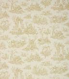 French Toile Fabric / Soft Gold