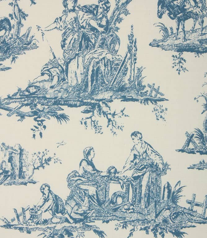 French Toile Fabric / French Blue