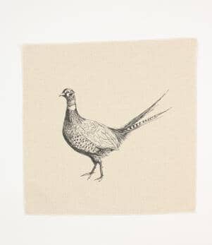 Pheasant Sketch Cushion Panel