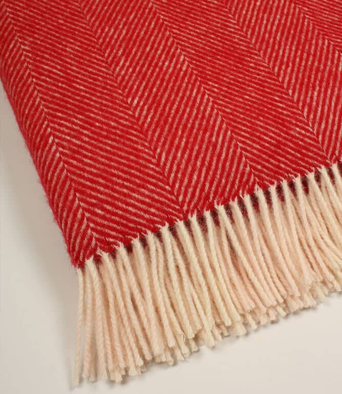 Herringbone Flame Red Throw