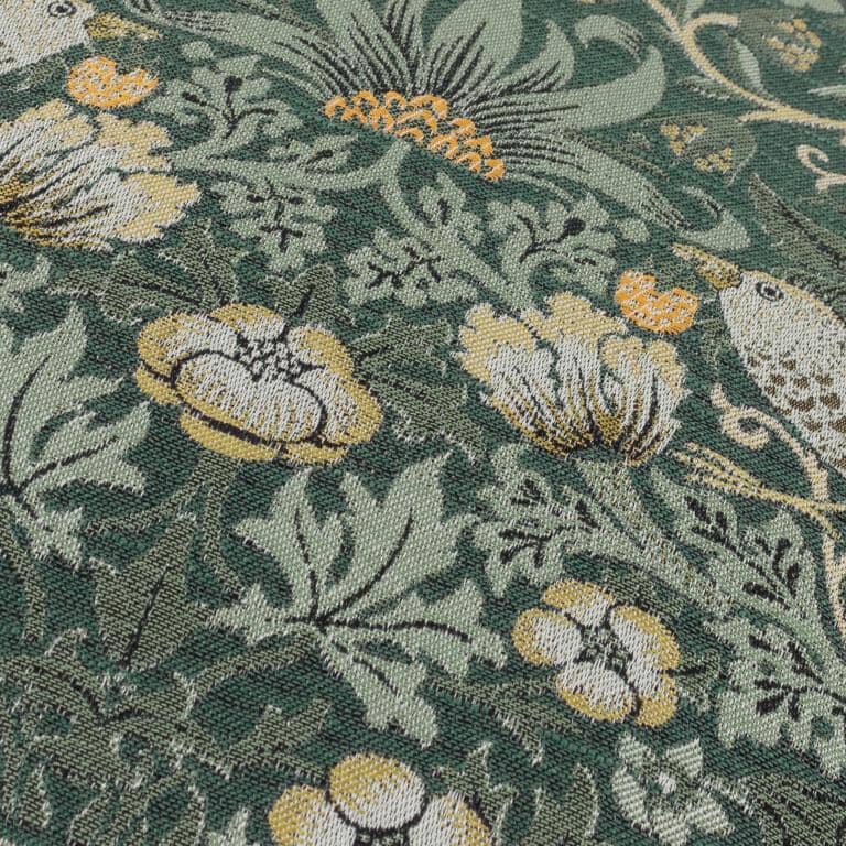Strawberry Thief Jacquard Forest Green Cushion